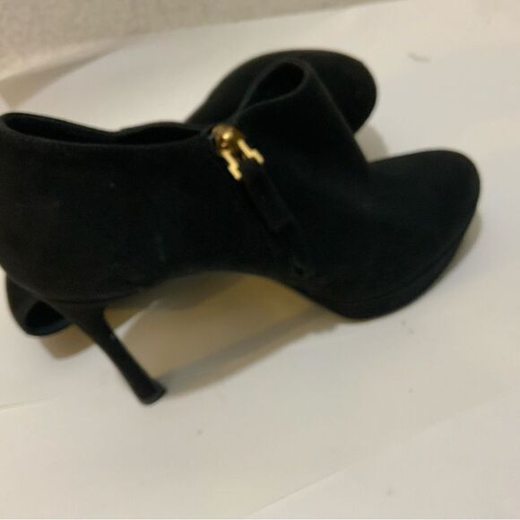 Yves Saint Laurent Paris Black Suede zip Booties Size 37.5 - Picture 13 of 16
